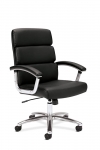 HON Mid Back Leather Exec Chair w/ Chrome Detail